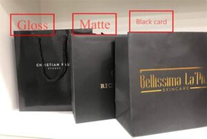 Gloss matte finishing black card for paper bags