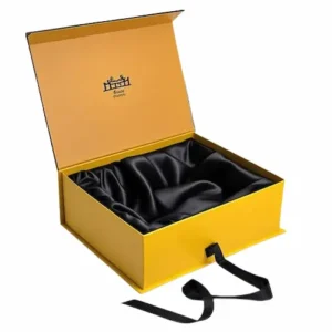 orange custom Wig boxes WITH LOGO printed