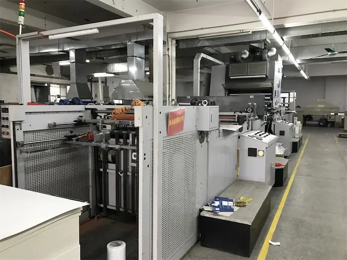Lamination machine for paper packaging from APP custom packaging factory